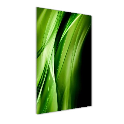 Cuadro de vidrio templado 4mm para pared vertical Fondo de ondas verdes