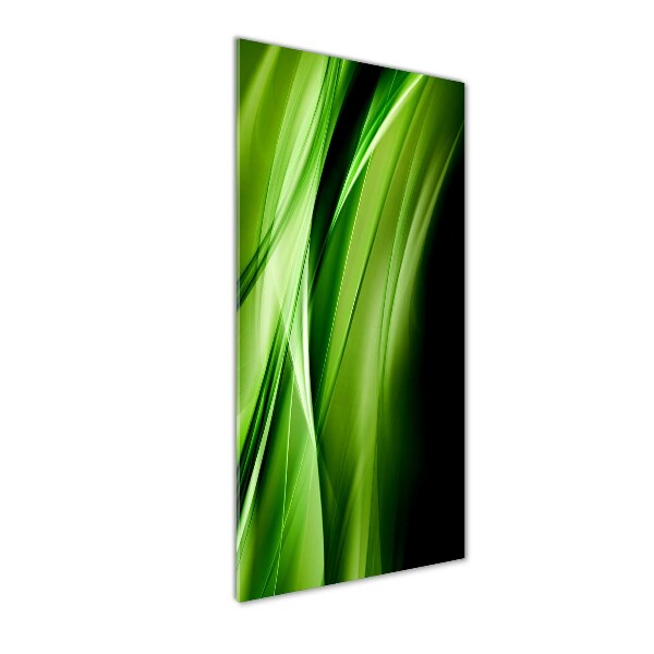 Cuadro de vidrio templado 4mm para pared vertical Fondo de ondas verdes
