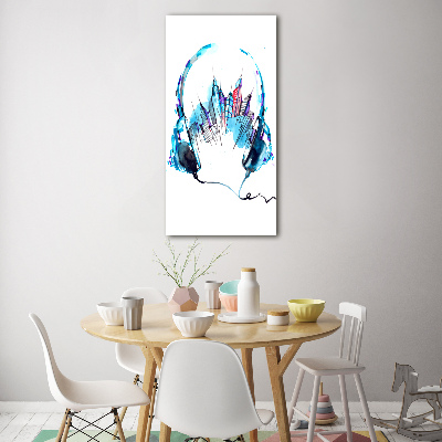 Cuadro de cristal moderno efecto brillo vertical Música de la ciudad