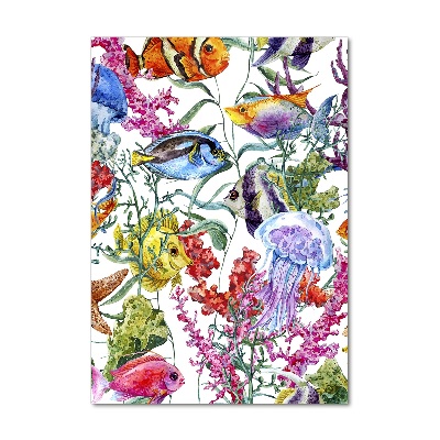 Fotocuadro de cristal elegante para hogar vertical Mundo submarino