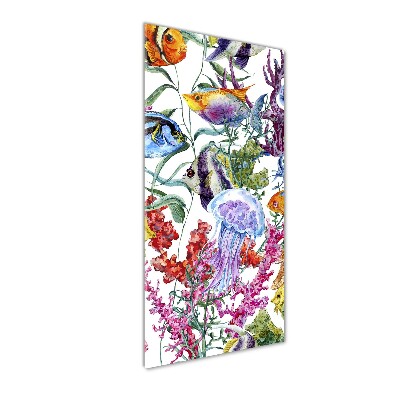 Fotocuadro de cristal elegante para hogar vertical Mundo submarino