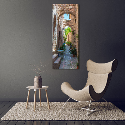 Fotocuadro de cristal elegante para hogar vertical calles italianas