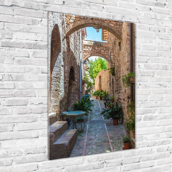 Fotocuadro de cristal elegante para hogar vertical calles italianas
