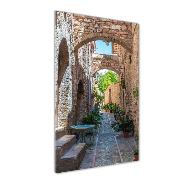 Fotocuadro de cristal elegante para hogar vertical calles italianas