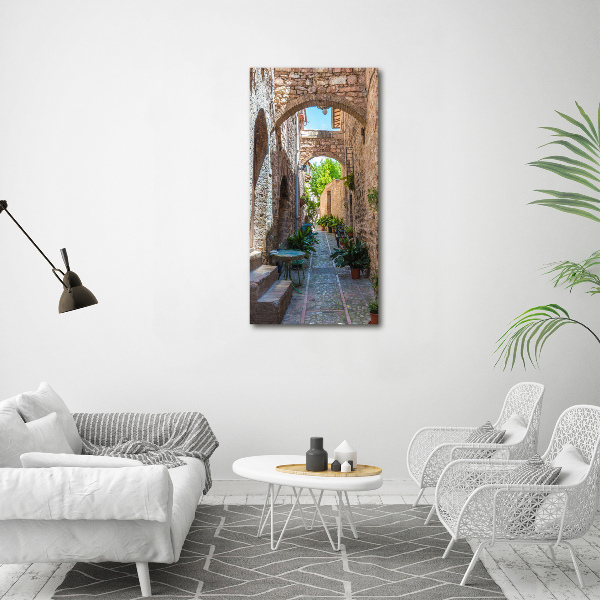 Fotocuadro de cristal elegante para hogar vertical calles italianas