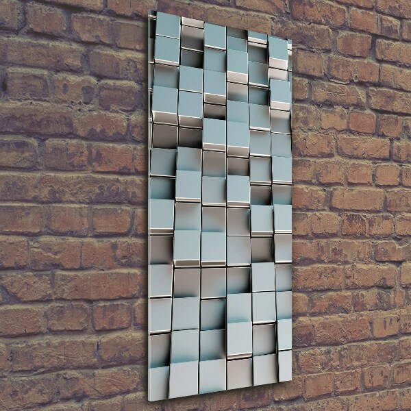 Fotocuadro de cristal elegante para hogar vertical Muro de cubos
