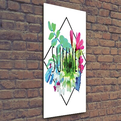 Cuadro decorativo en cristal con canto pulido vertical Verano