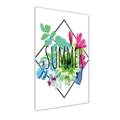 Cuadro decorativo en cristal con canto pulido vertical Verano