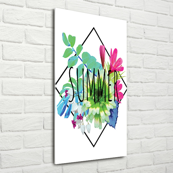 Cuadro decorativo en cristal con canto pulido vertical Verano