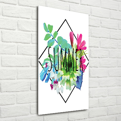 Cuadro decorativo en cristal con canto pulido vertical Verano