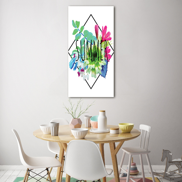 Cuadro decorativo en cristal con canto pulido vertical Verano