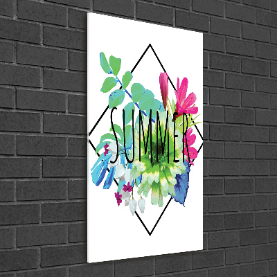 Cuadro decorativo en cristal con canto pulido vertical Verano