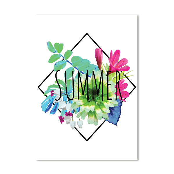 Cuadro decorativo en cristal con canto pulido vertical Verano