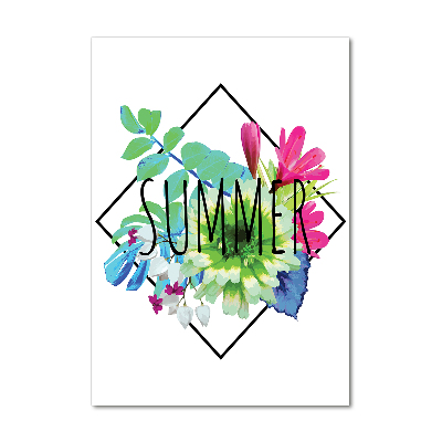 Cuadro decorativo en cristal con canto pulido vertical Verano