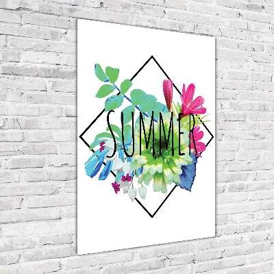 Cuadro decorativo en cristal con canto pulido vertical Verano