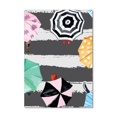 Foto obraz na szkle pionowy Kolorowe parasole