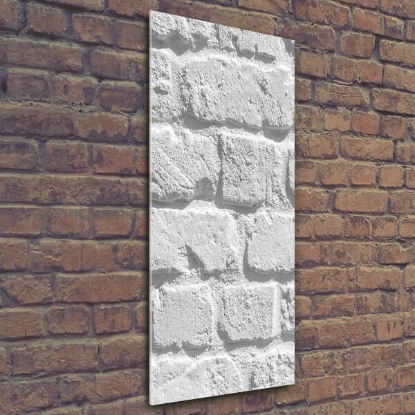 Cuadro de cristal moderno efecto brillo vertical pared de ladrillos