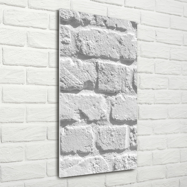 Cuadro de cristal moderno efecto brillo vertical pared de ladrillos
