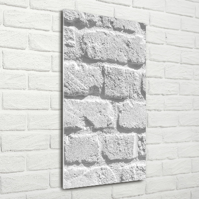 Cuadro de cristal moderno efecto brillo vertical pared de ladrillos