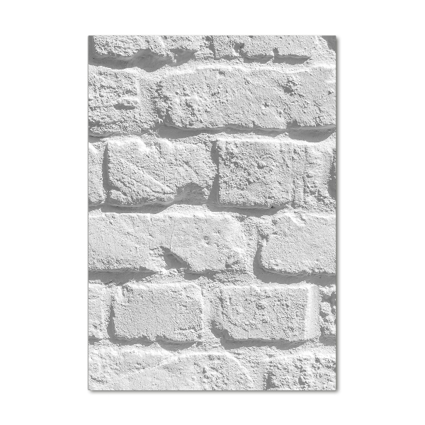 Cuadro de cristal moderno efecto brillo vertical pared de ladrillos