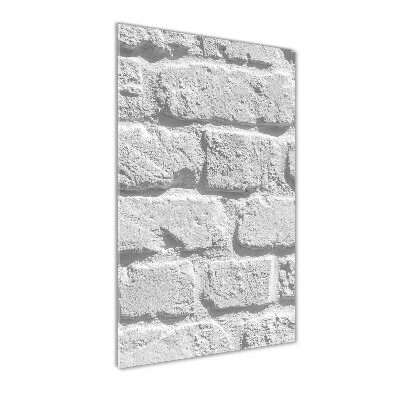 Cuadro de cristal moderno efecto brillo vertical pared de ladrillos