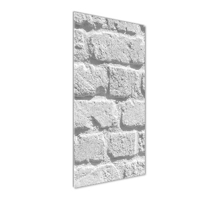Cuadro de cristal moderno efecto brillo vertical pared de ladrillos