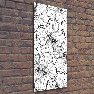 Fotocuadro de cristal elegante para hogar vertical Hibisco
