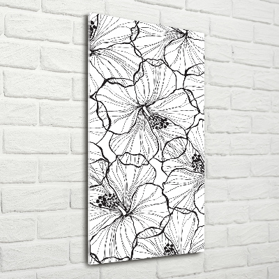 Fotocuadro de cristal elegante para hogar vertical Hibisco