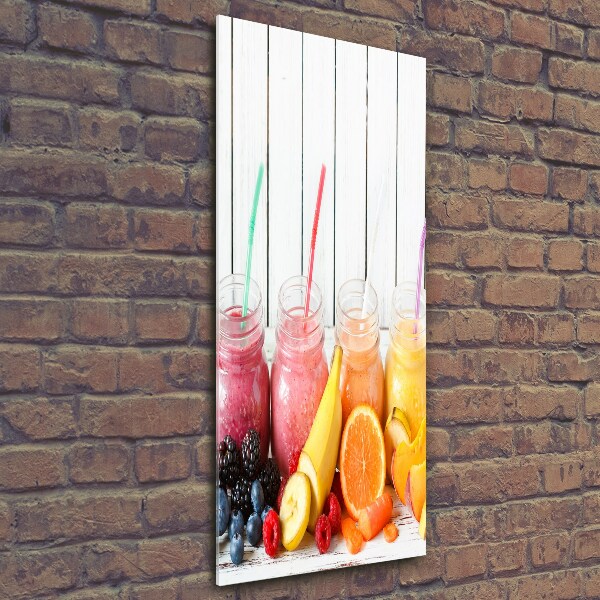 Cuadro decorativo en cristal con canto pulido vertical Cócteles coloridos