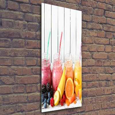 Cuadro decorativo en cristal con canto pulido vertical Cócteles coloridos