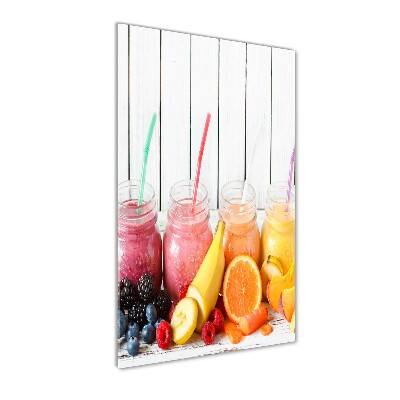 Cuadro decorativo en cristal con canto pulido vertical Cócteles coloridos