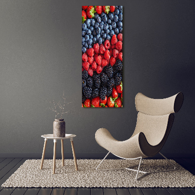 Fotocuadro de cristal elegante para hogar vertical Frutos del bosque