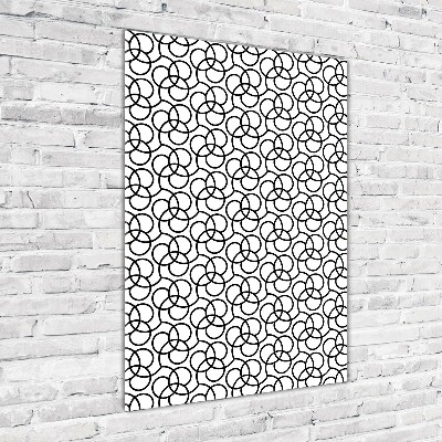 Cuadro decorativo en cristal con canto pulido vertical Fondo geométrico