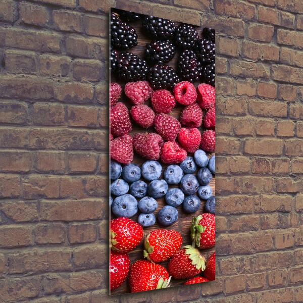 Cuadro de vidrio templado 4mm para pared vertical Frutos del bosque