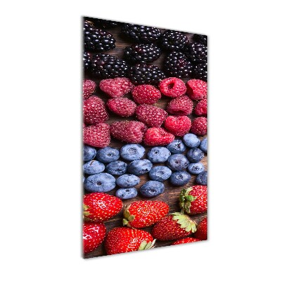 Cuadro de vidrio templado 4mm para pared vertical Frutos del bosque