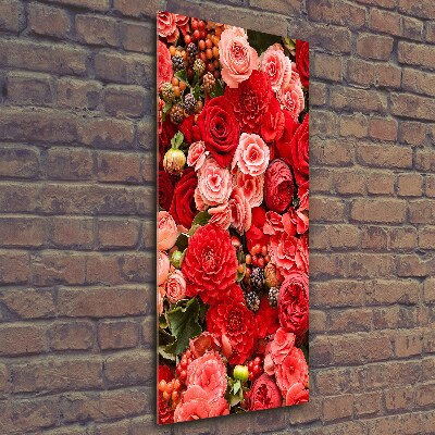 Cuadro de vidrio templado 4mm para pared vertical Un ramo de flores