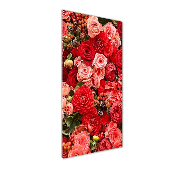 Cuadro de vidrio templado 4mm para pared vertical Un ramo de flores