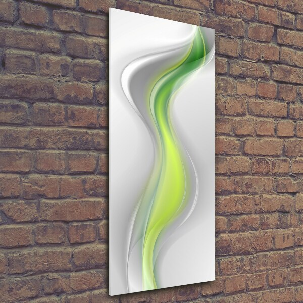 Cuadro de cristal moderno efecto brillo vertical Ondas abstractas