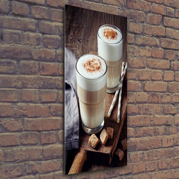 Fotocuadro de cristal elegante para hogar vertical Café con leche