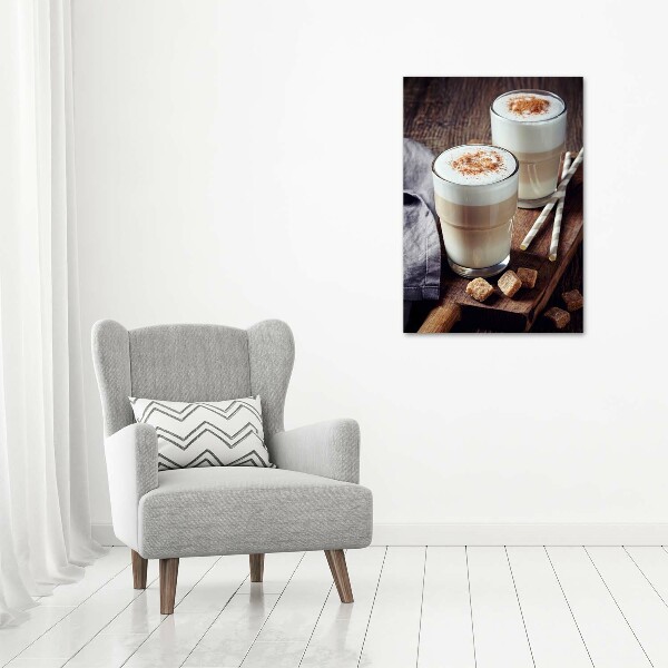 Fotocuadro de cristal elegante para hogar vertical Café con leche