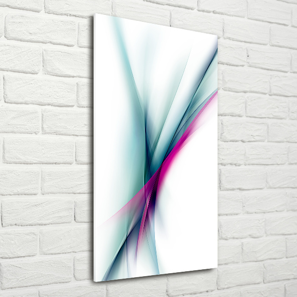 Cuadro decorativo en cristal con canto pulido vertical Ondas abstractas