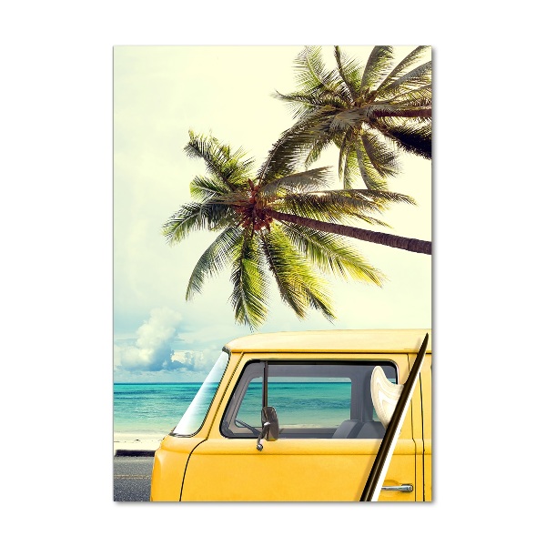 Fotocuadro de cristal elegante para hogar vertical Es hora de surfear