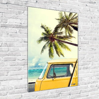 Fotocuadro de cristal elegante para hogar vertical Es hora de surfear