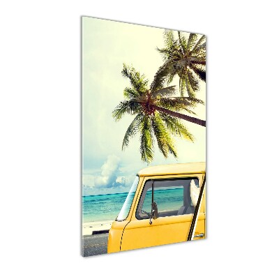 Fotocuadro de cristal elegante para hogar vertical Es hora de surfear