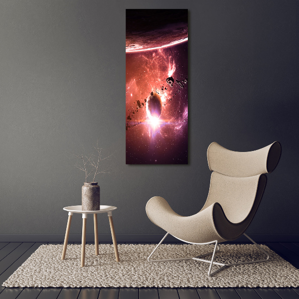 Fotocuadro de cristal elegante para hogar vertical Galaxia