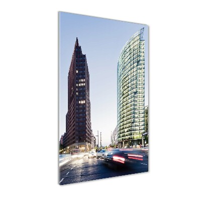 Cuadro de cristal moderno efecto brillo vertical Rascacielos