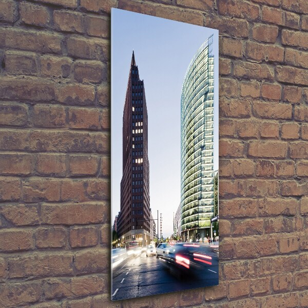 Cuadro de cristal moderno efecto brillo vertical Rascacielos