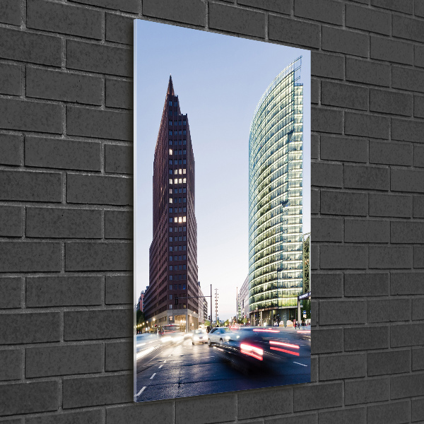 Cuadro de cristal moderno efecto brillo vertical Rascacielos