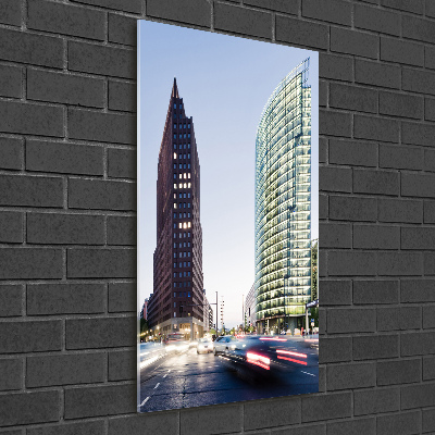 Cuadro de cristal moderno efecto brillo vertical Rascacielos