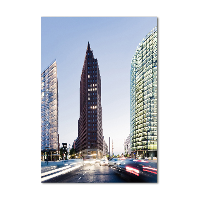 Cuadro de cristal moderno efecto brillo vertical Rascacielos